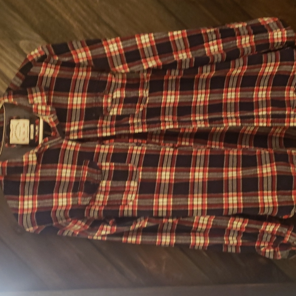 Mens denim and flower flannel button down